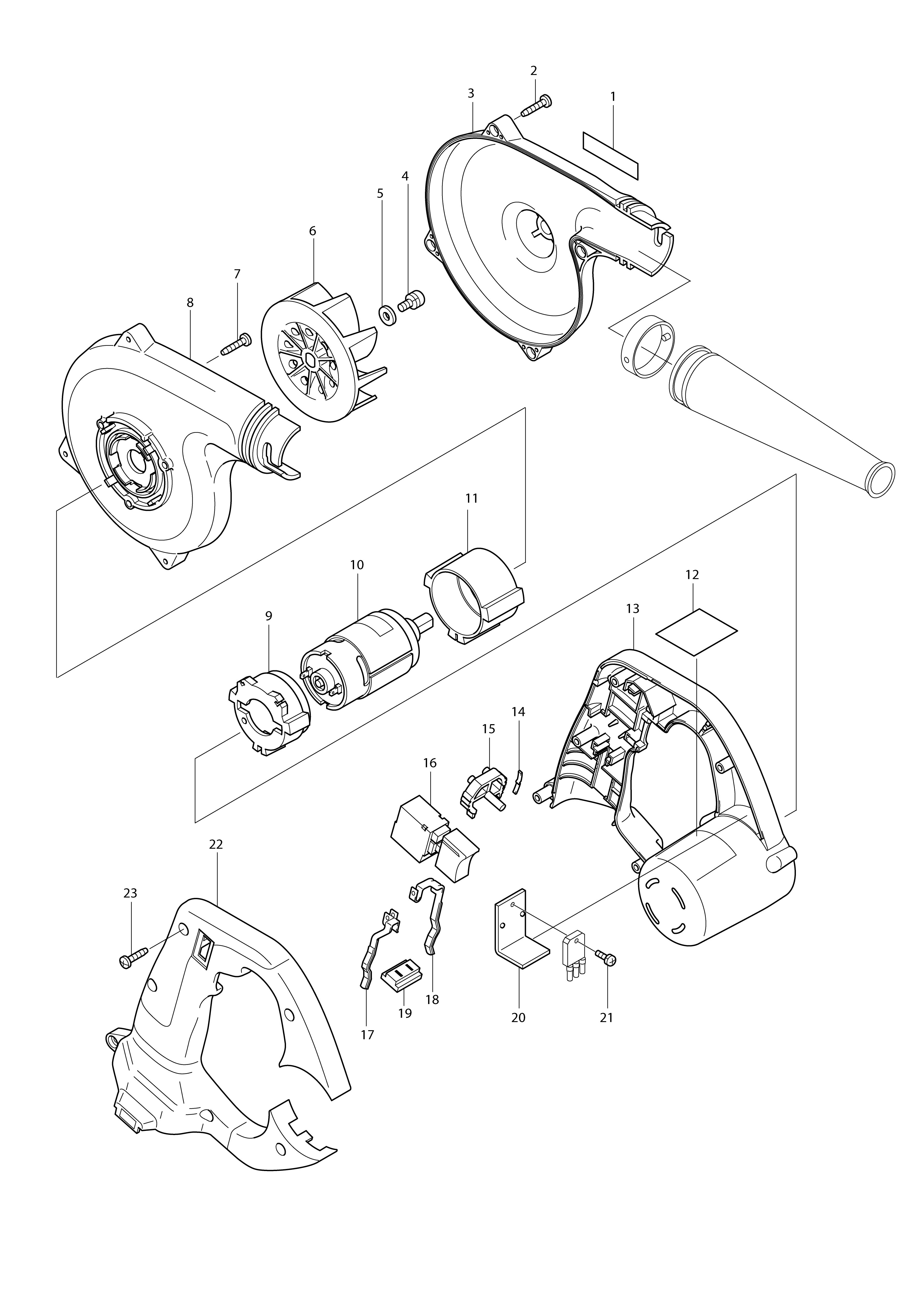 Vue éclatée Makita UB140D#01