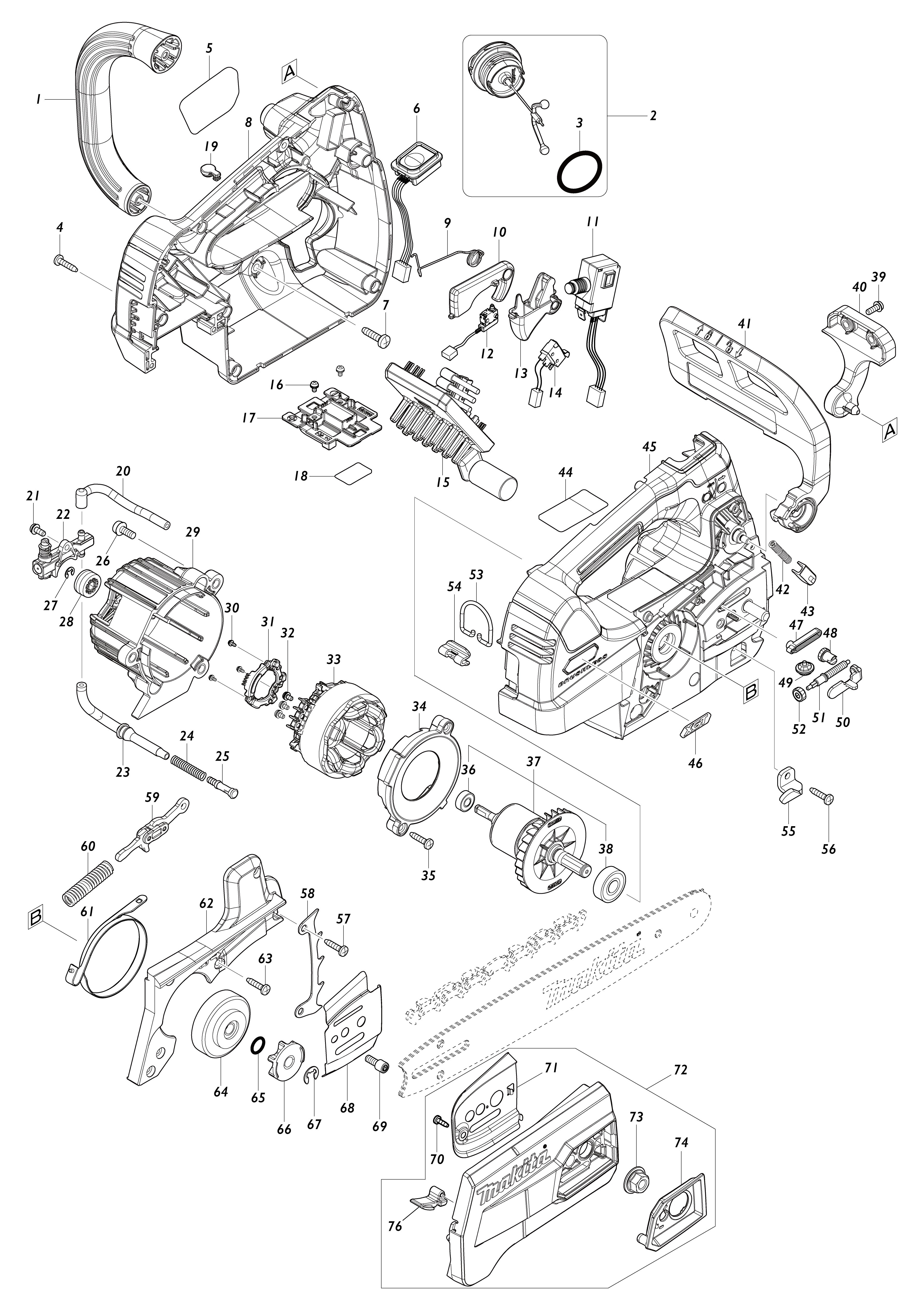 Vue éclatée Makita UC006G#01