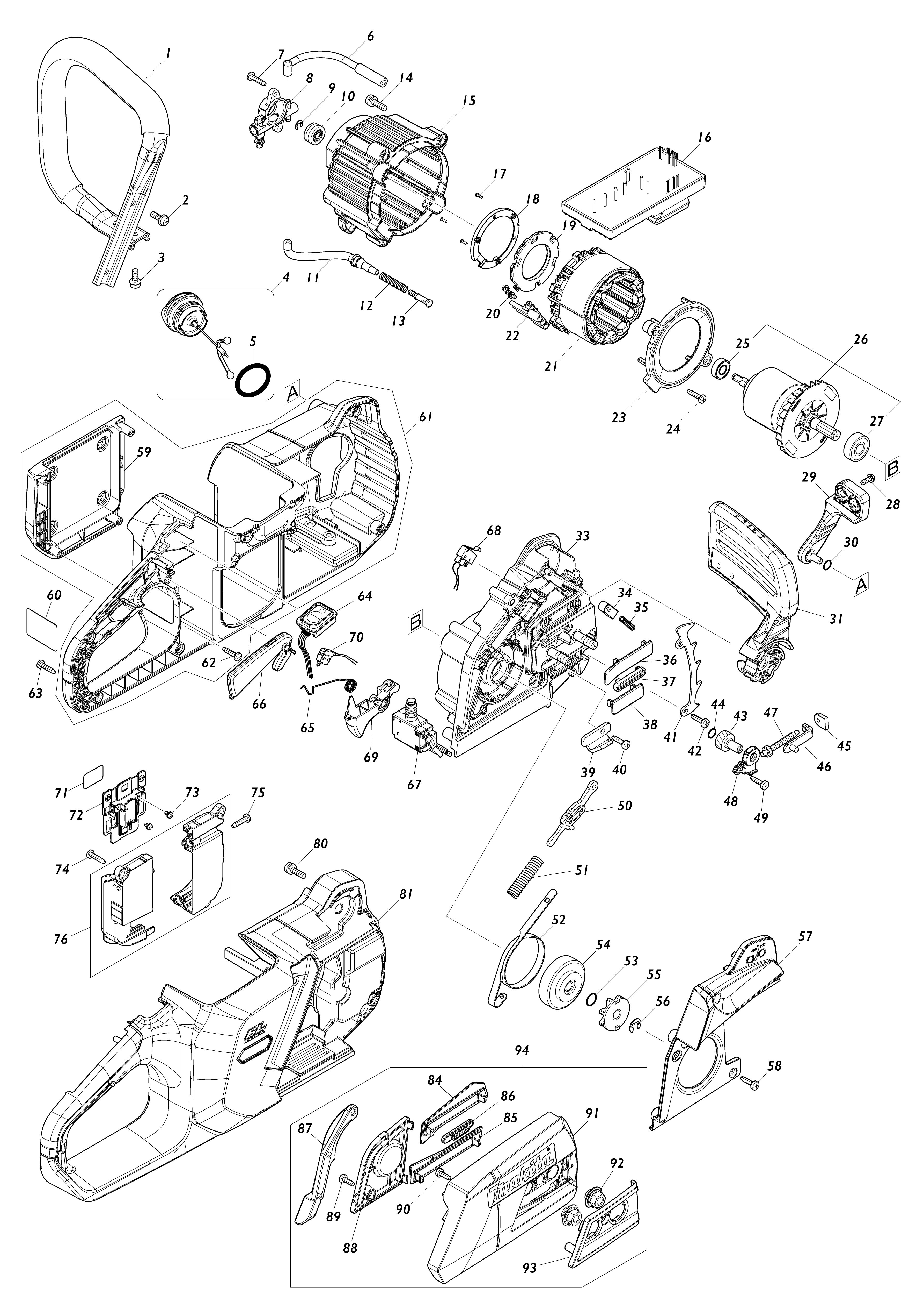 Vue éclatée Makita UC013G#01