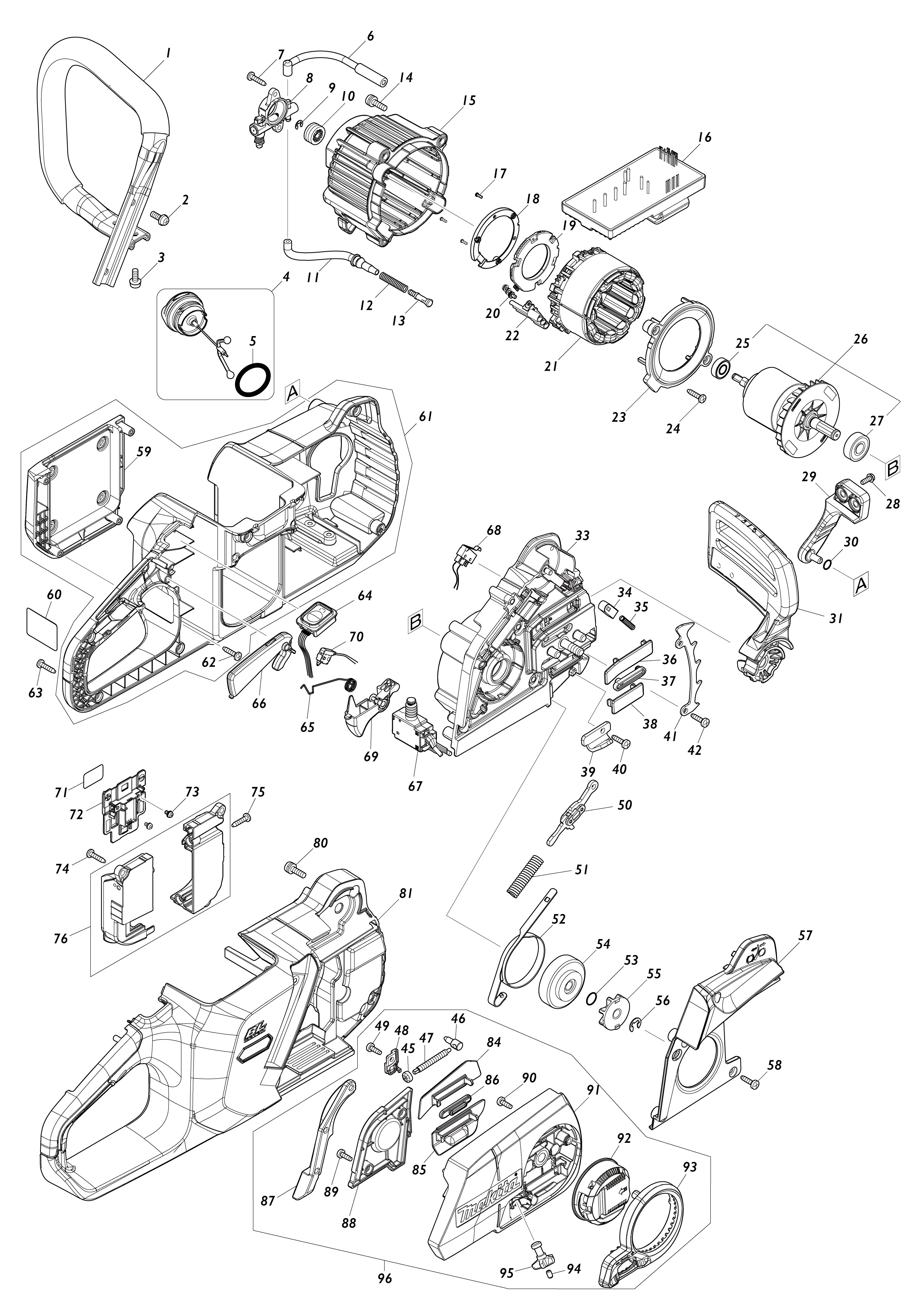 Vue éclatée Makita UC016G#01
