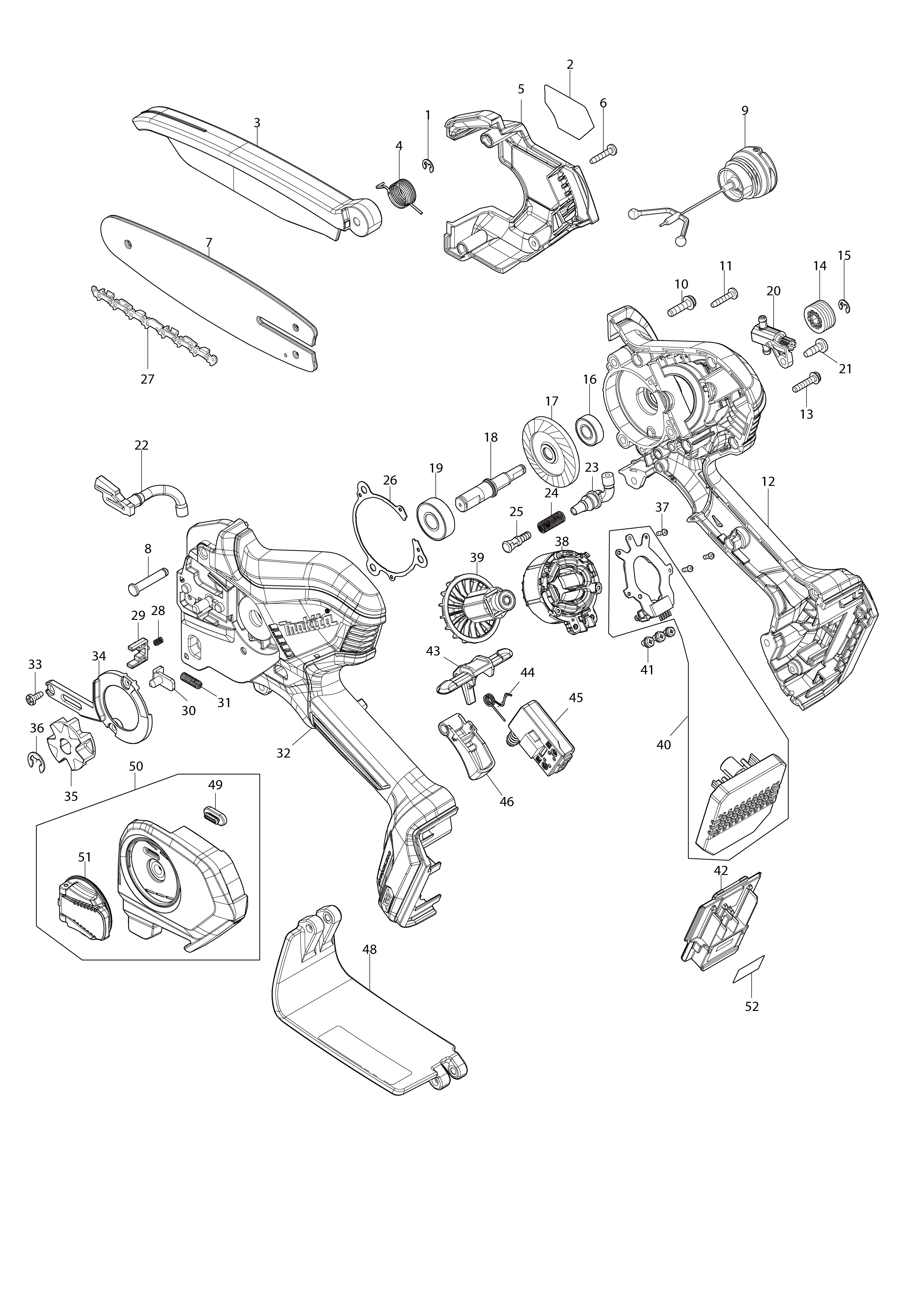 Vue éclatée Makita UC029G#01
