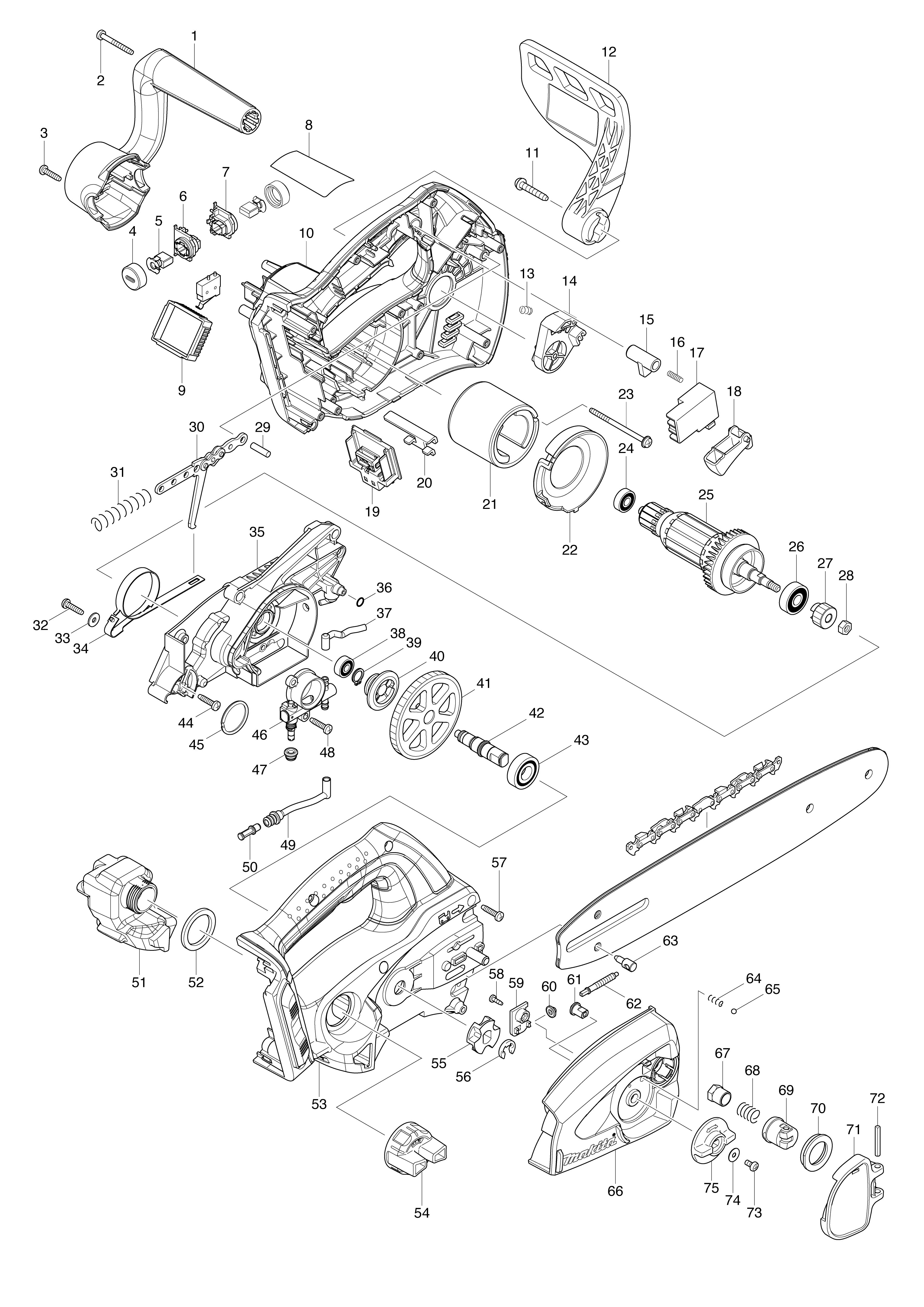 Vue éclatée Makita UC250D#01