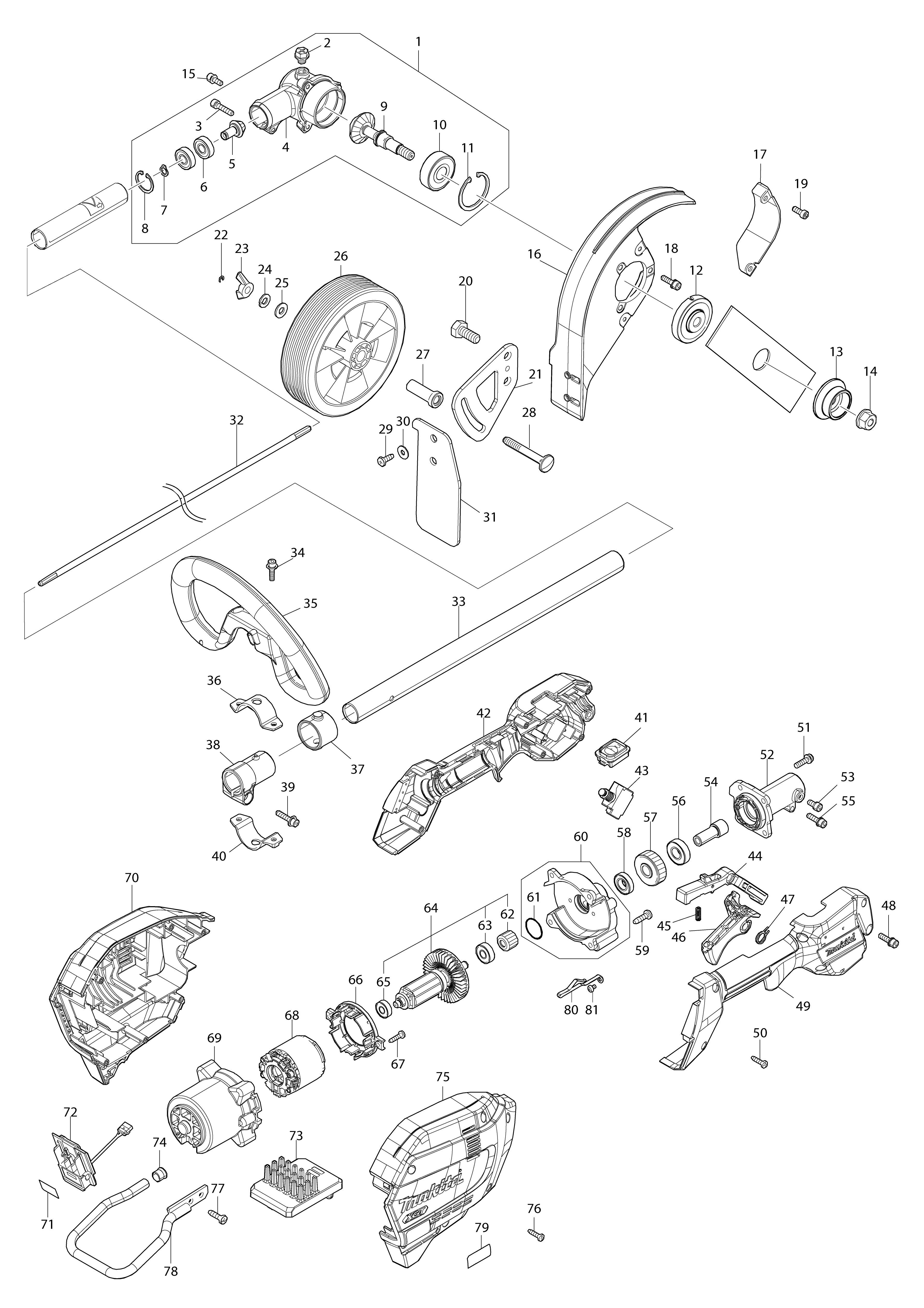 Vue éclatée Makita UE001G#01