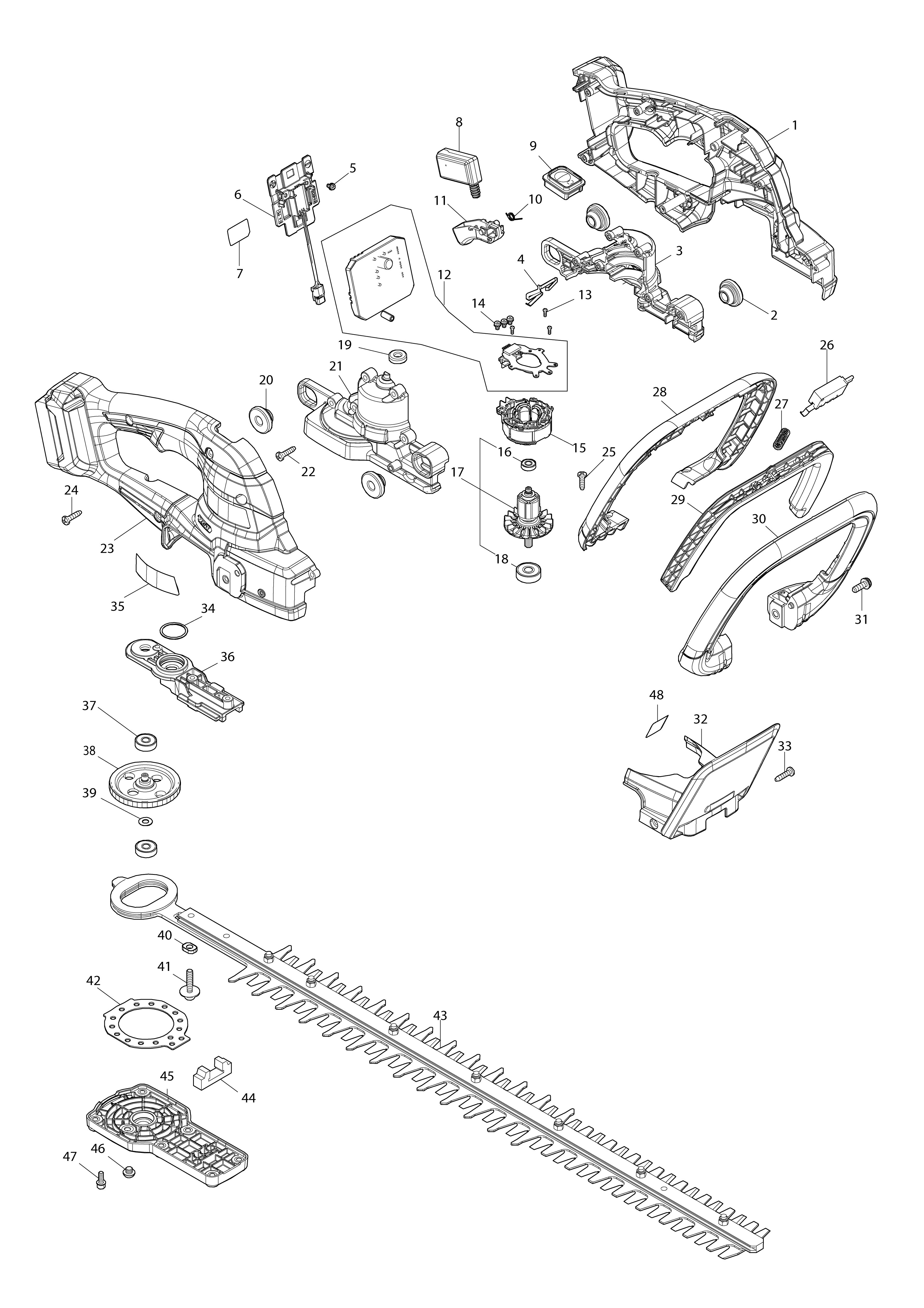 Vue éclatée Makita UH021G#01