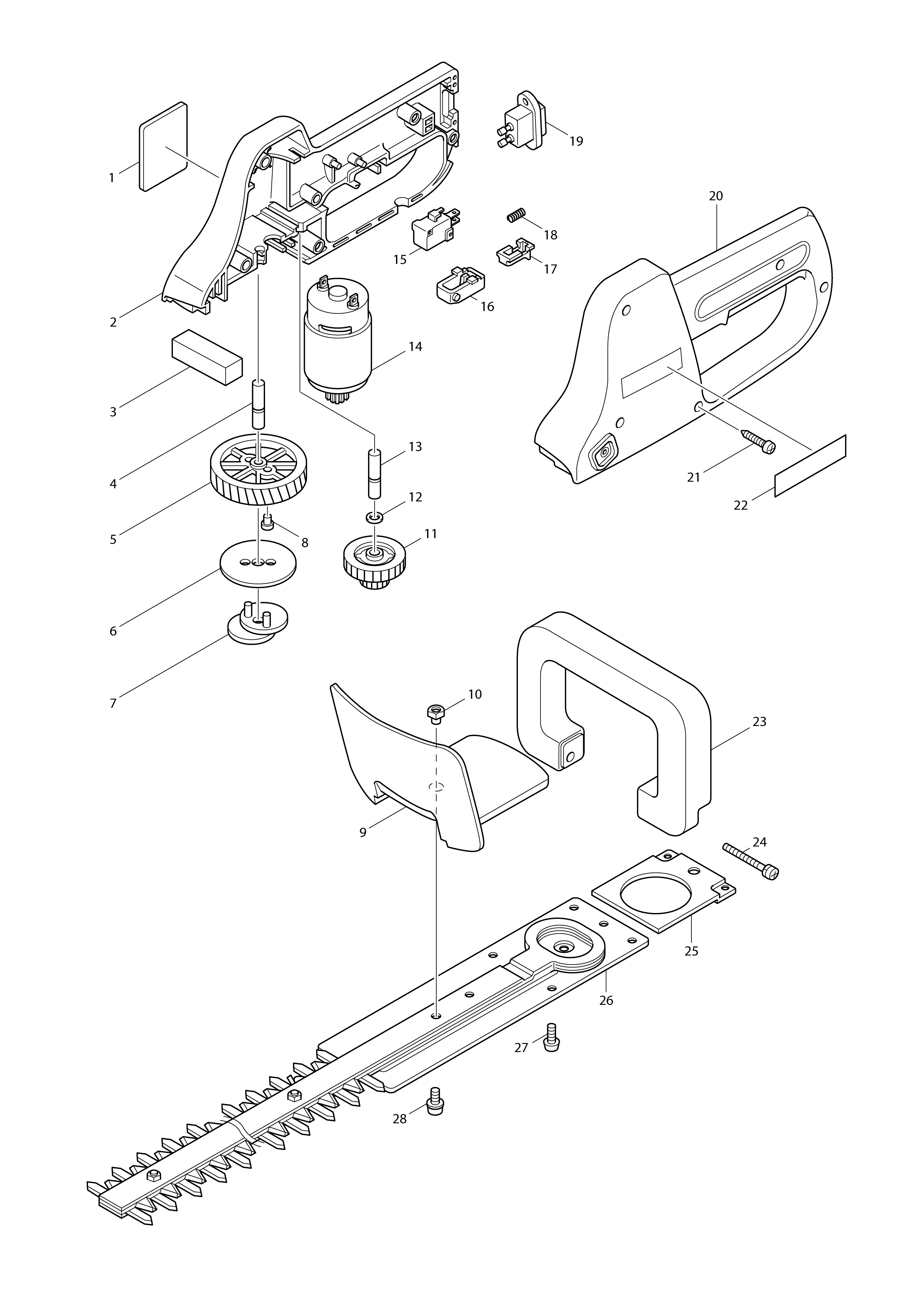 Vue éclatée Makita UH303D#01
