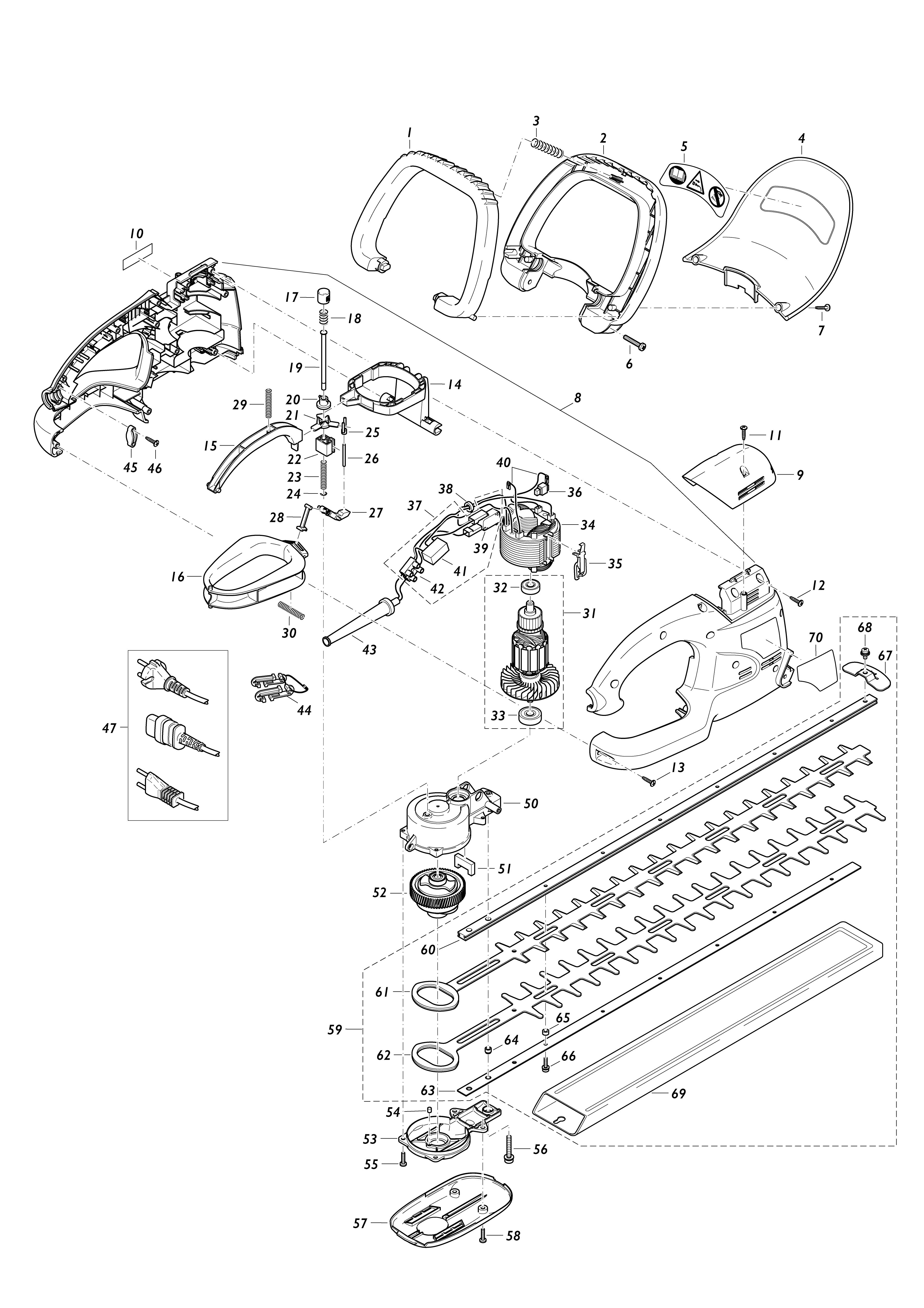 Vue éclatée Makita UH4540#01