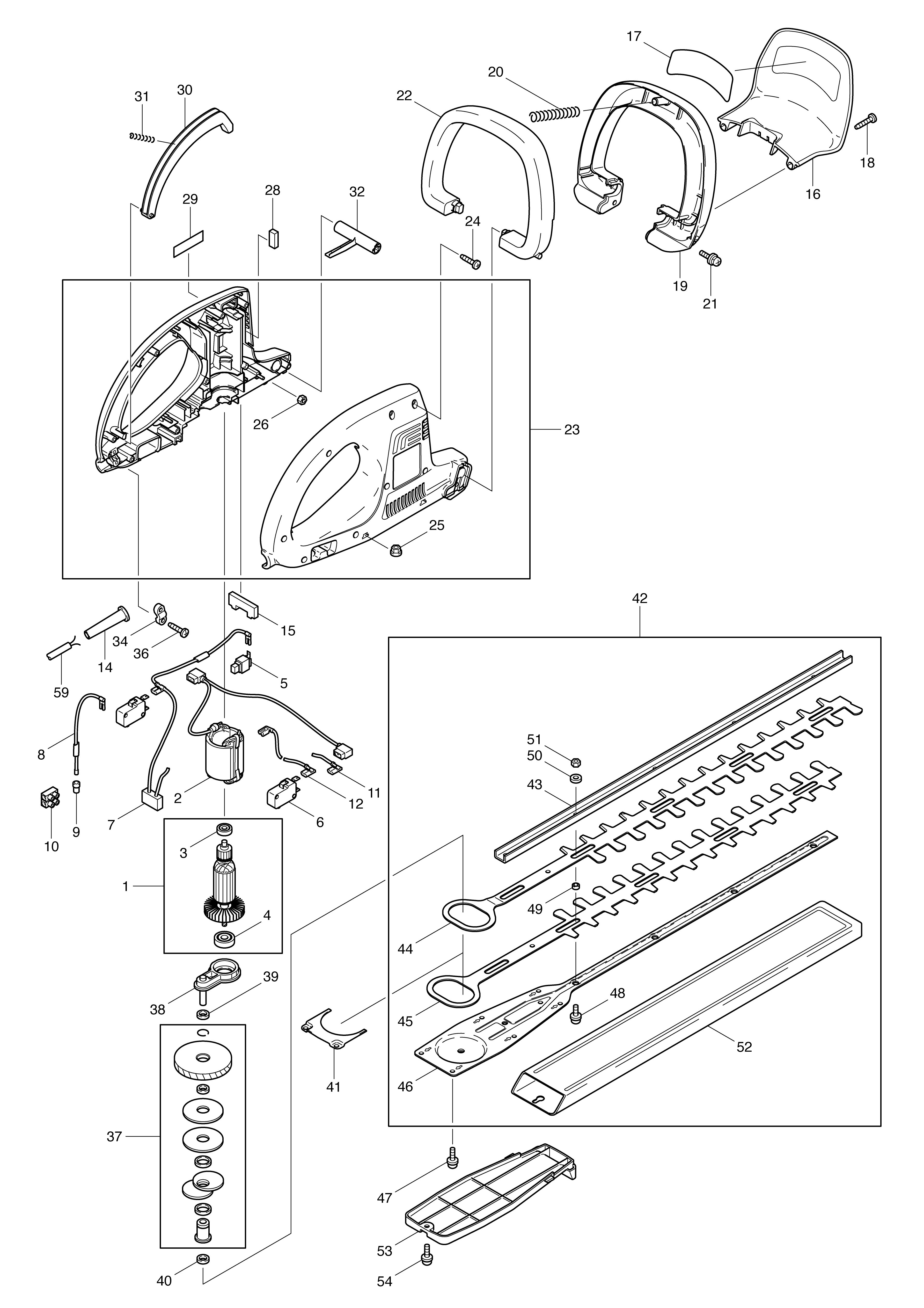 Vue éclatée Makita UH4850#01
