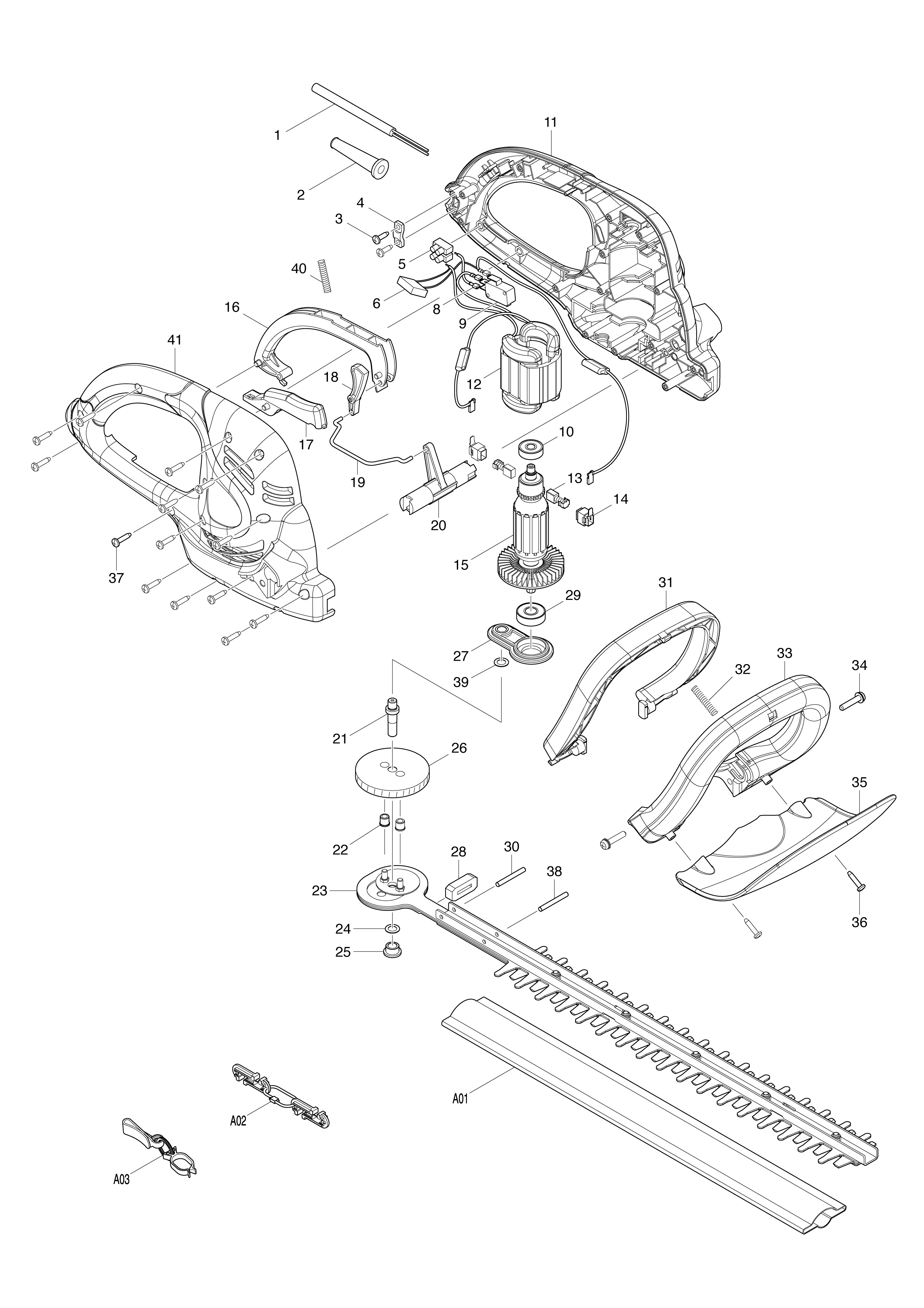 Vue éclatée Makita UH5260#01