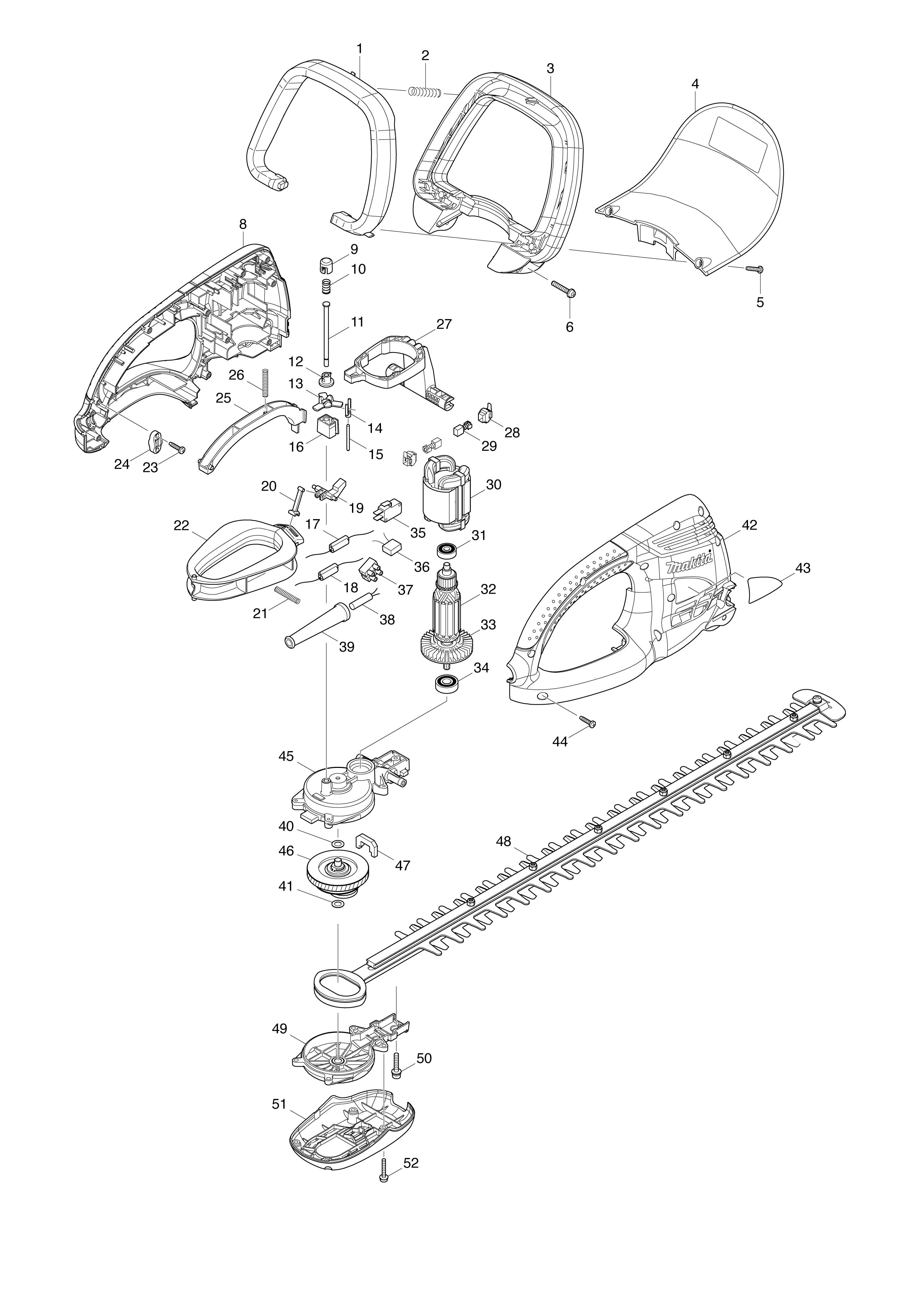 Vue éclatée Makita UH5570#01