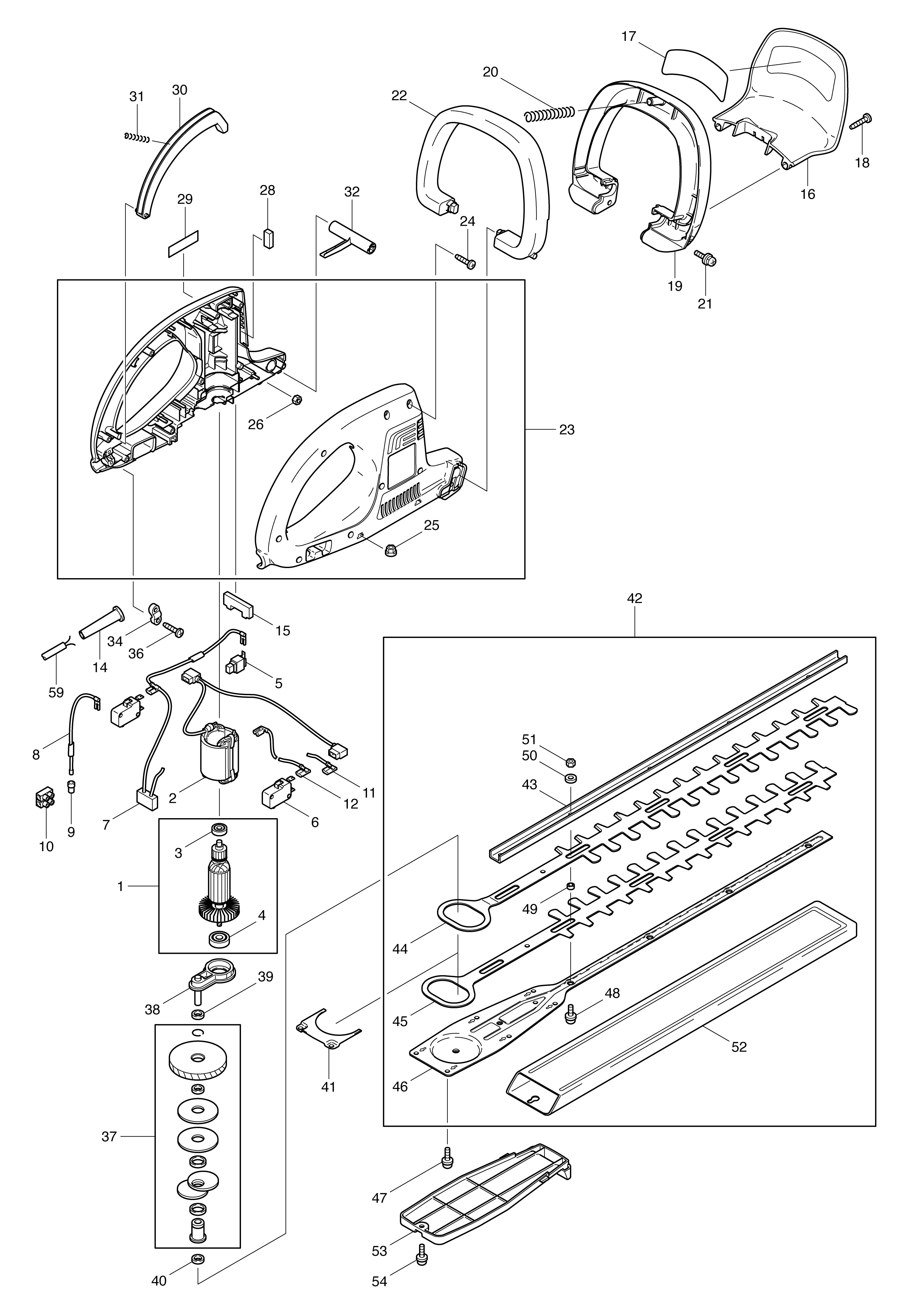 Vue éclatée Makita UH6350#01