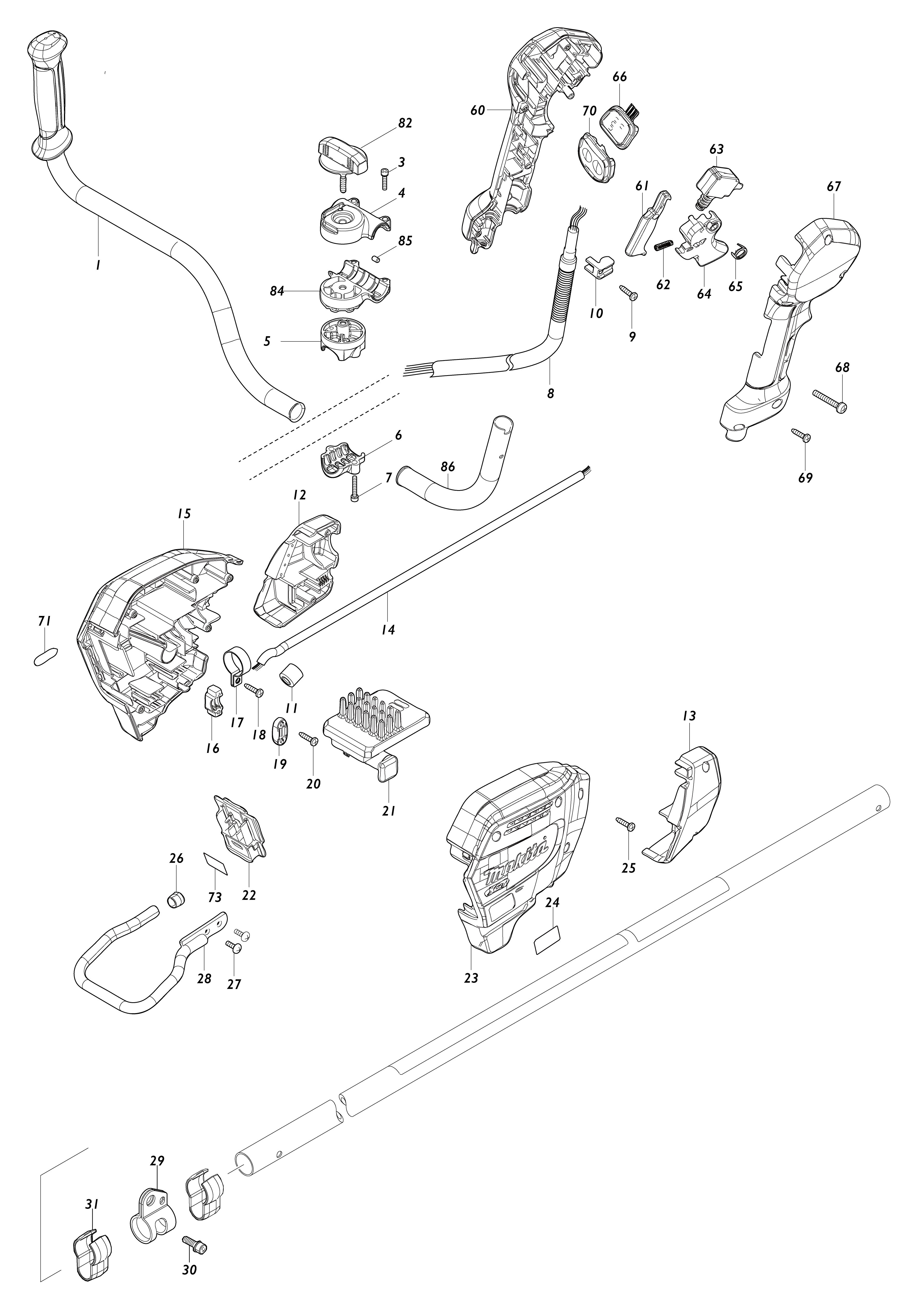 Vue éclatée Makita UR002G#01