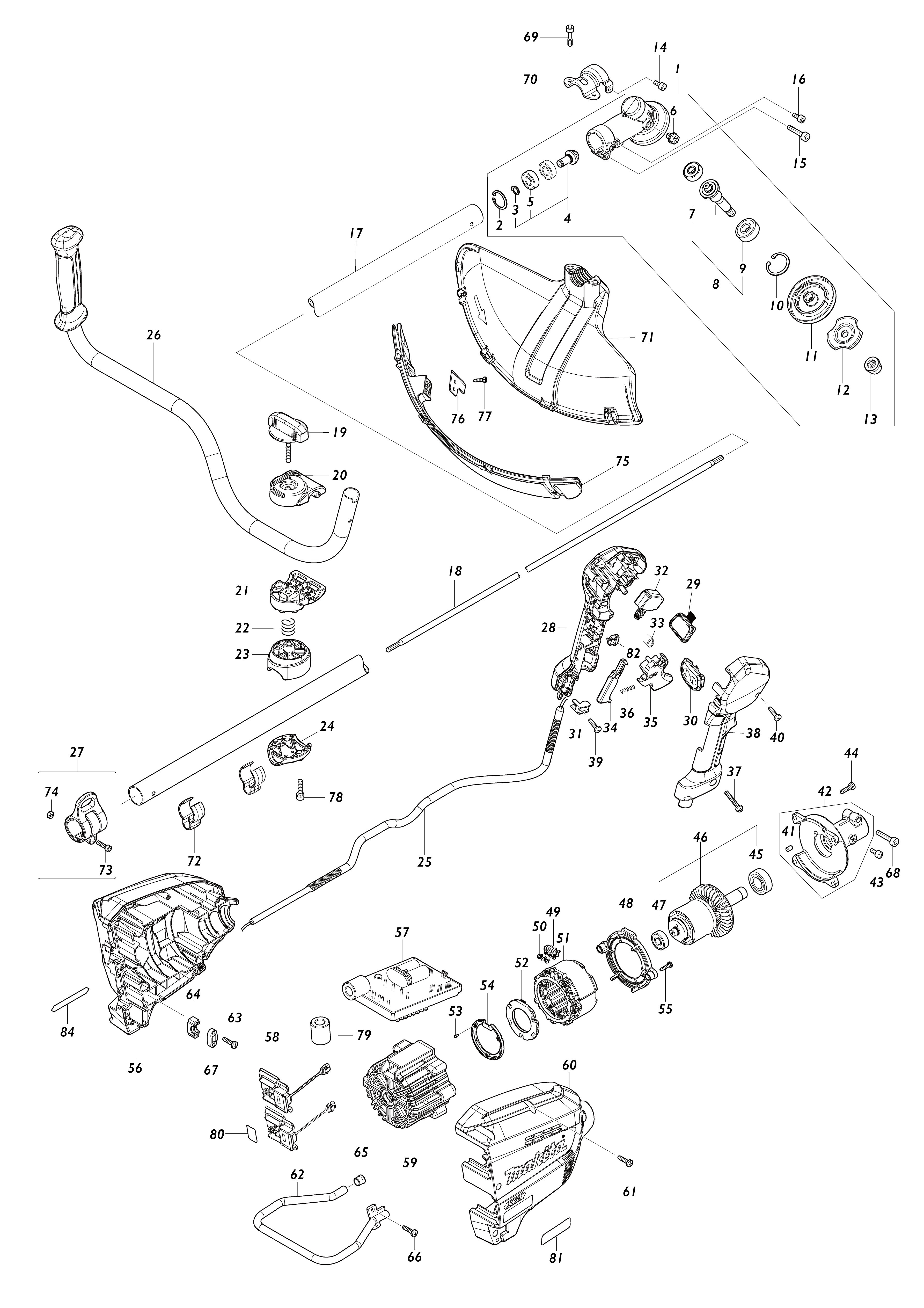 Vue éclatée Makita UR012G#01