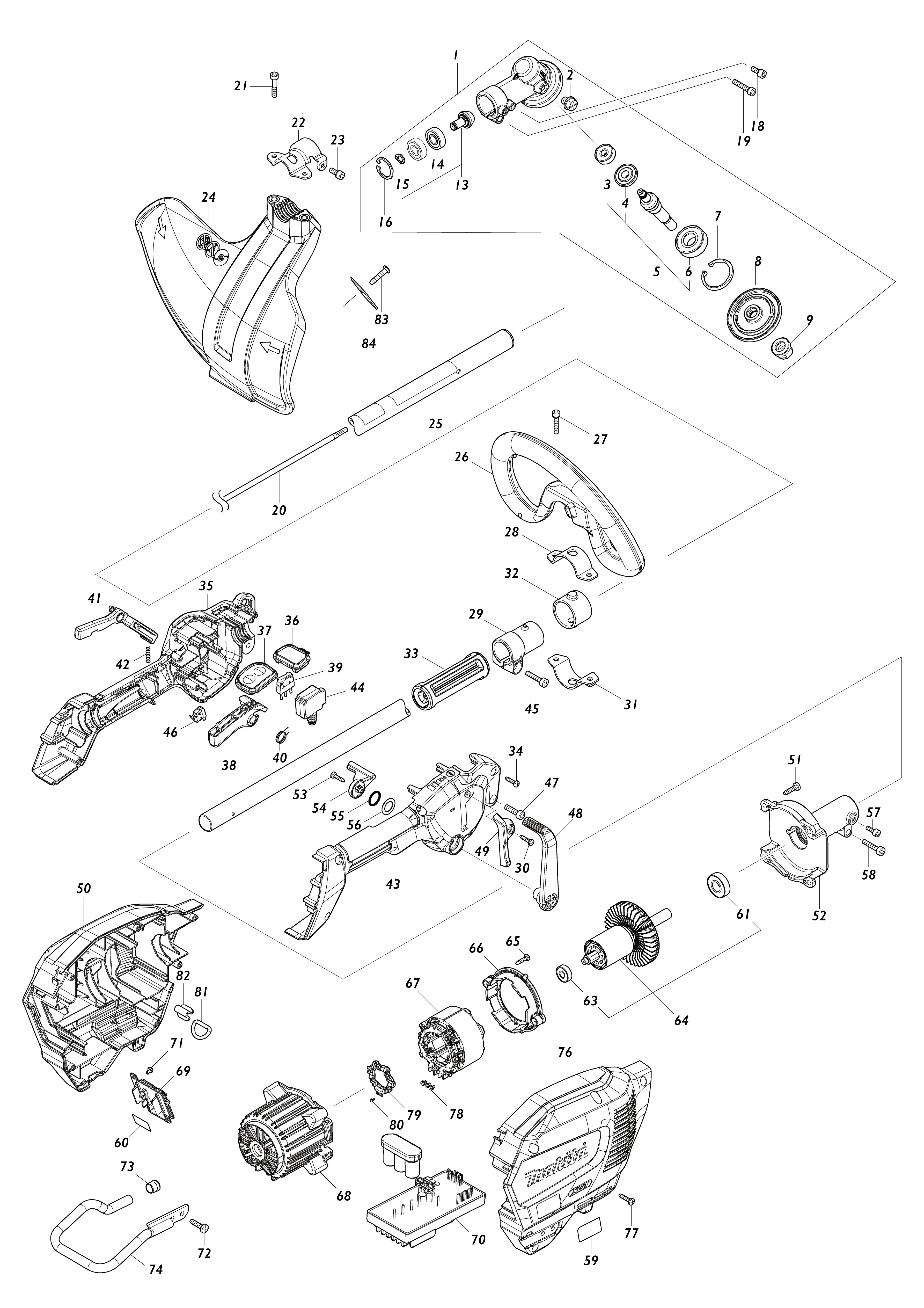 Vue éclatée Makita UR014G#01