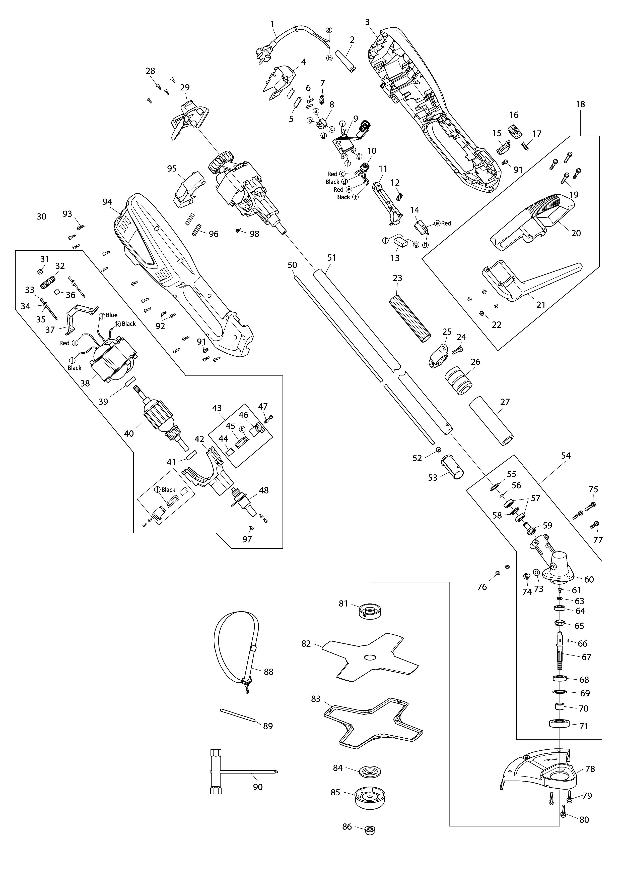 Vue éclatée Makita UR2300#01