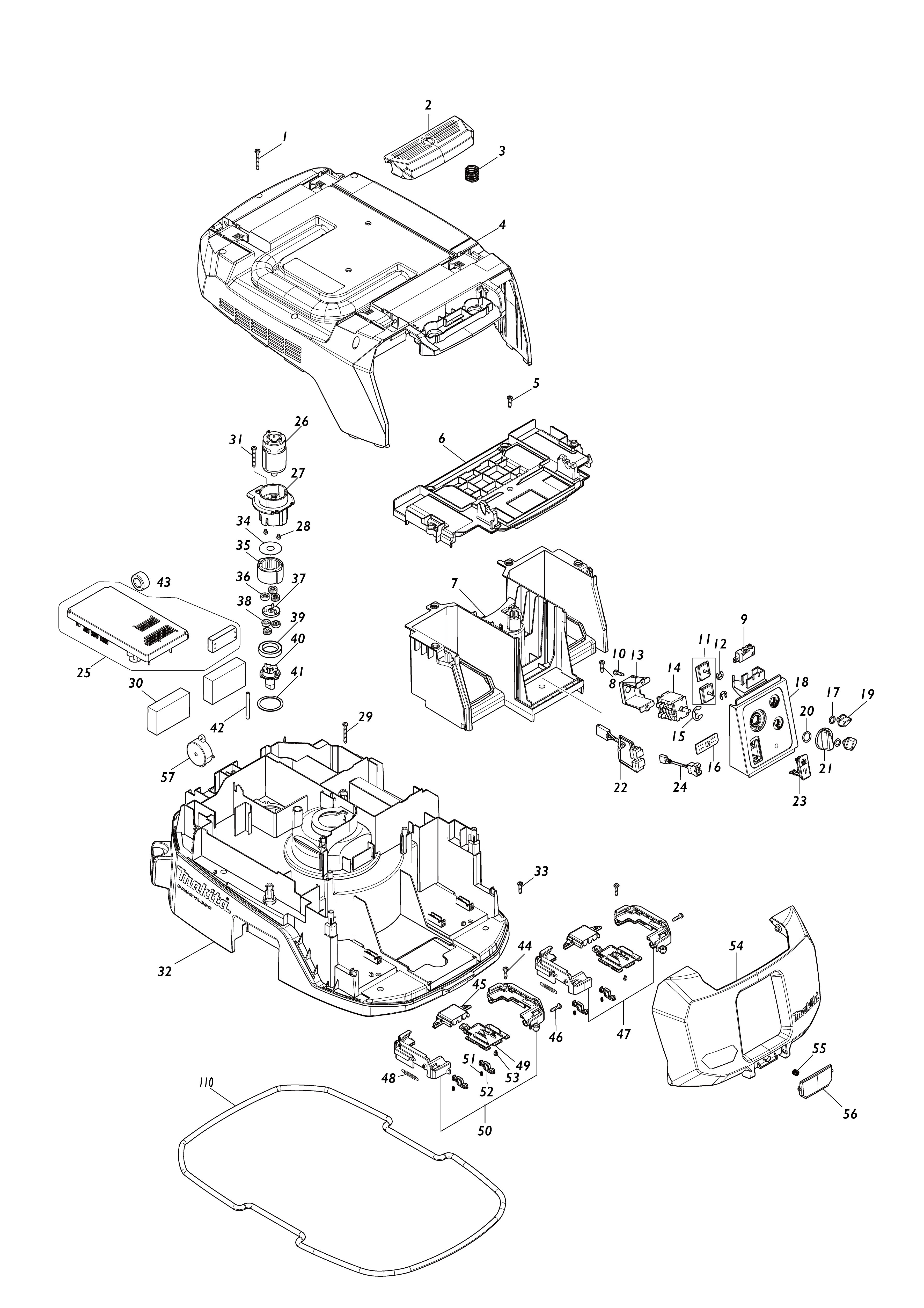 Vue éclatée Makita VC006GM#01