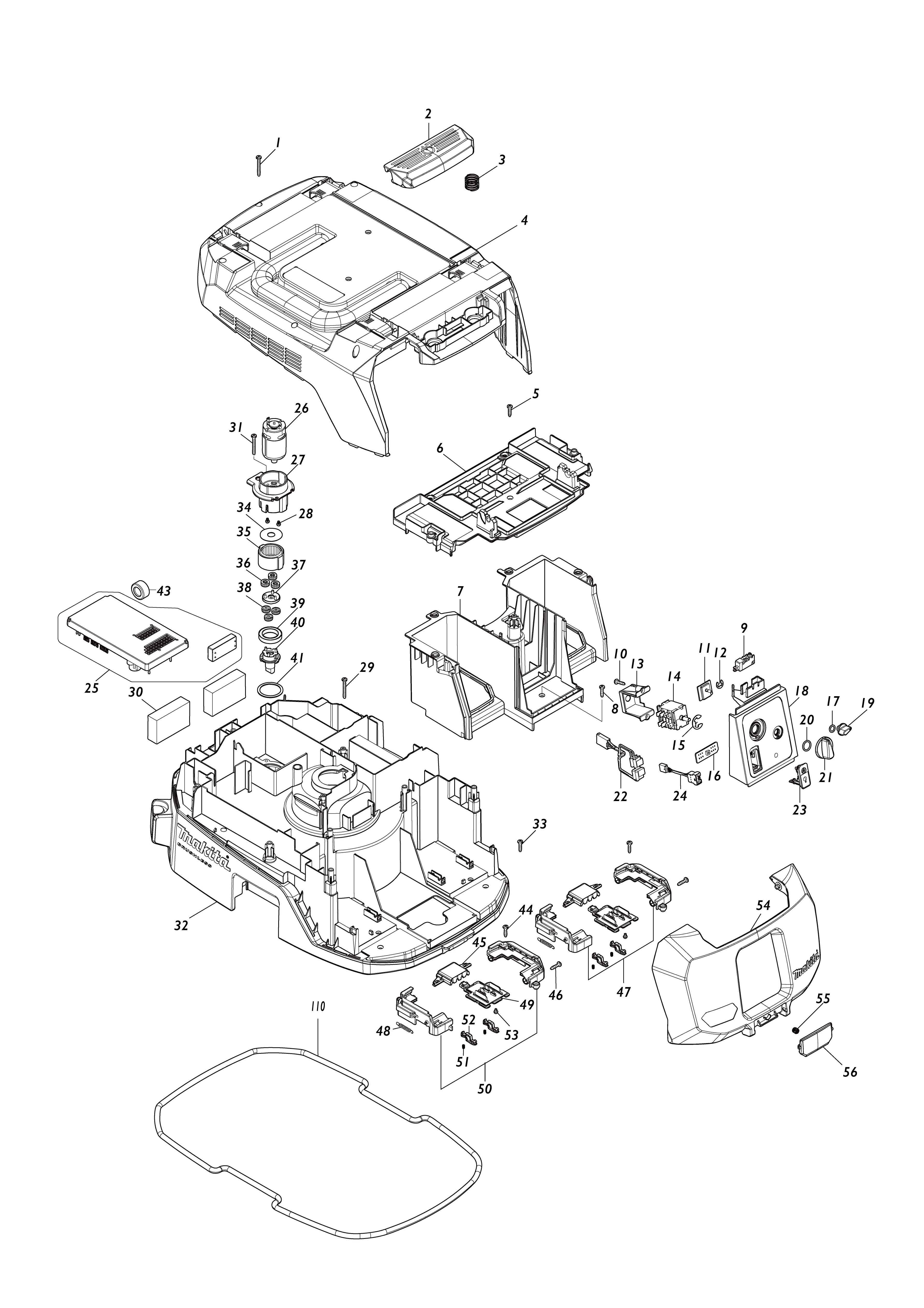 Vue éclatée Makita VC007GL#01