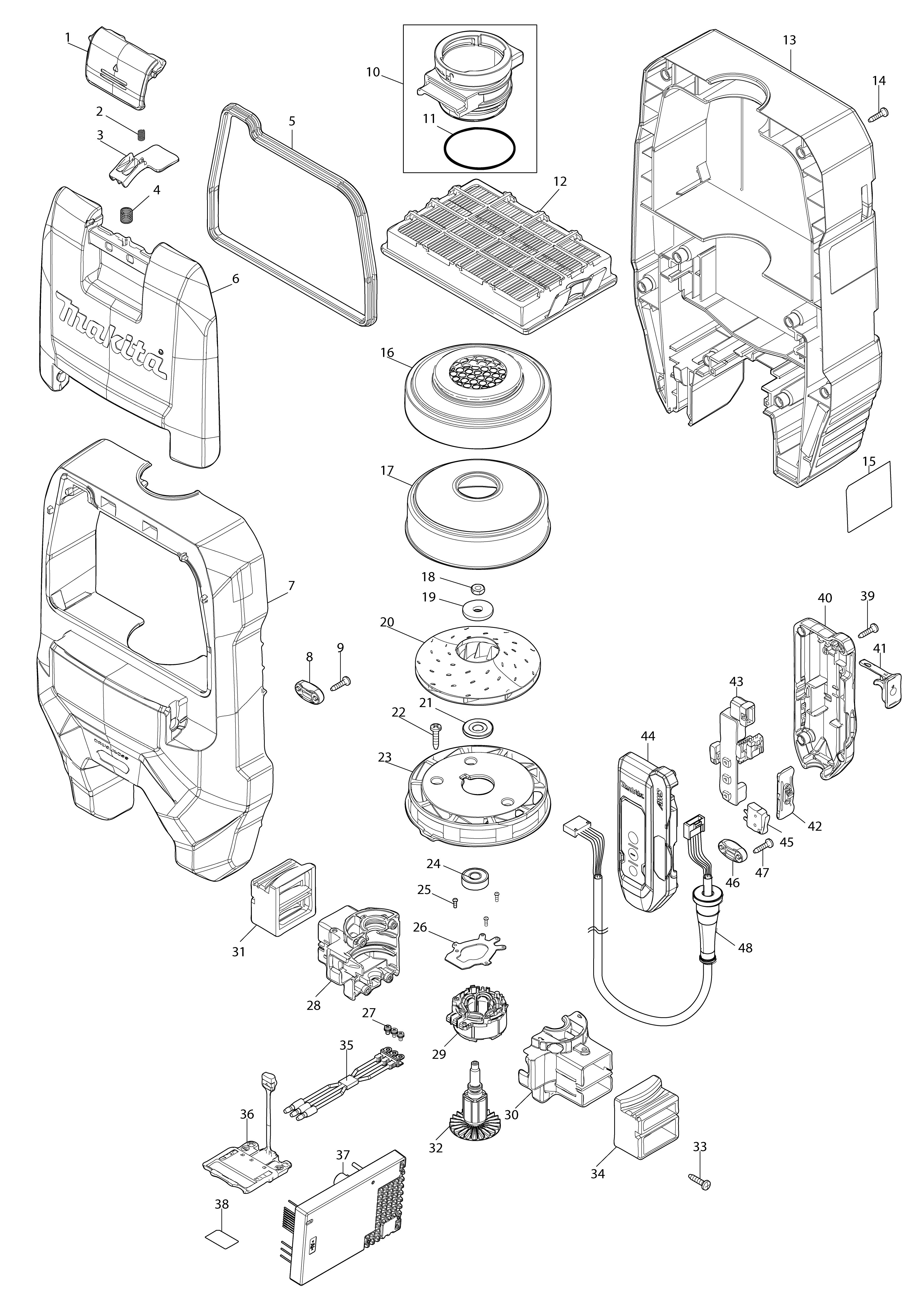 Vue éclatée Makita VC009G#01