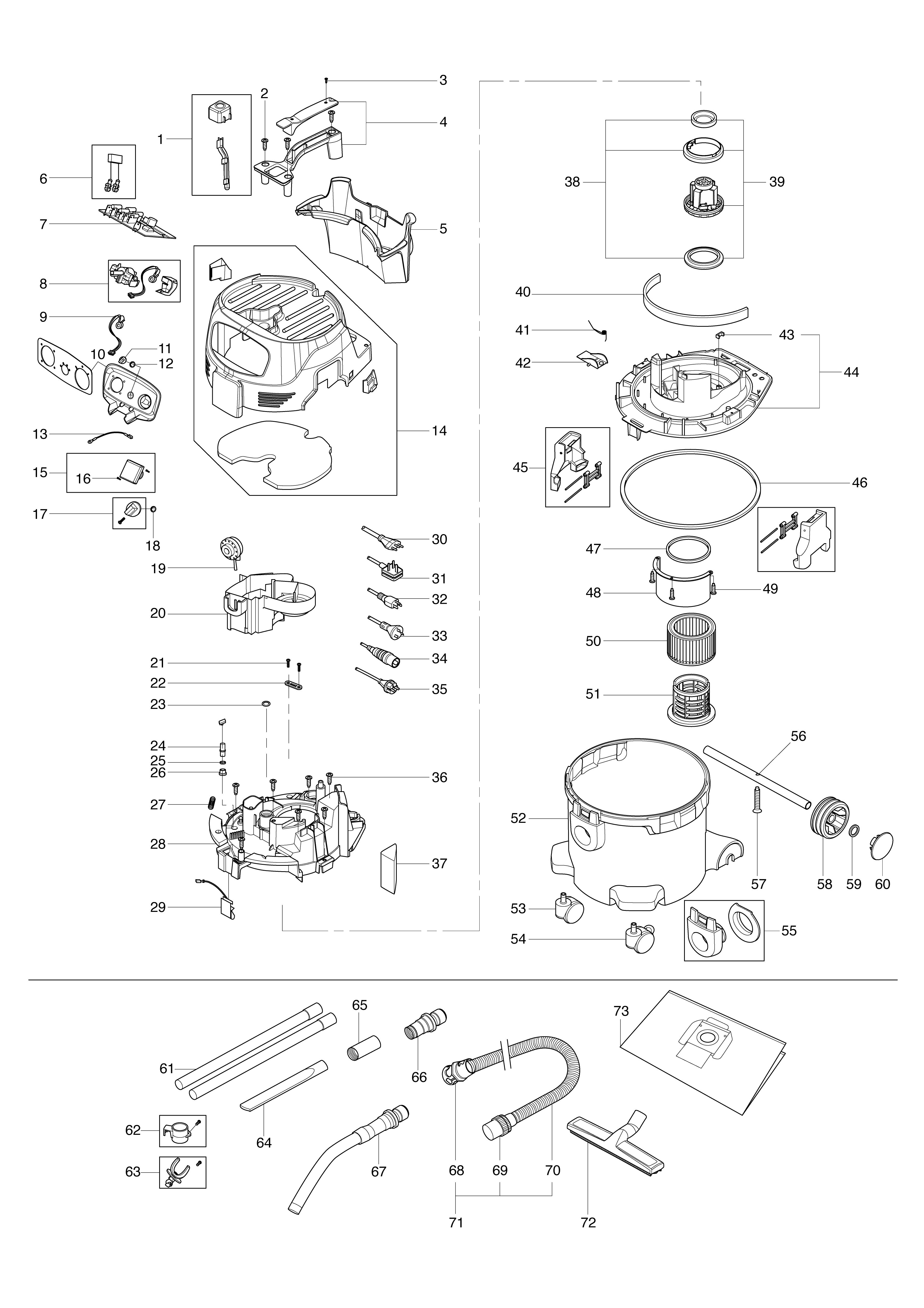 Vue éclatée Makita VC3012M#01