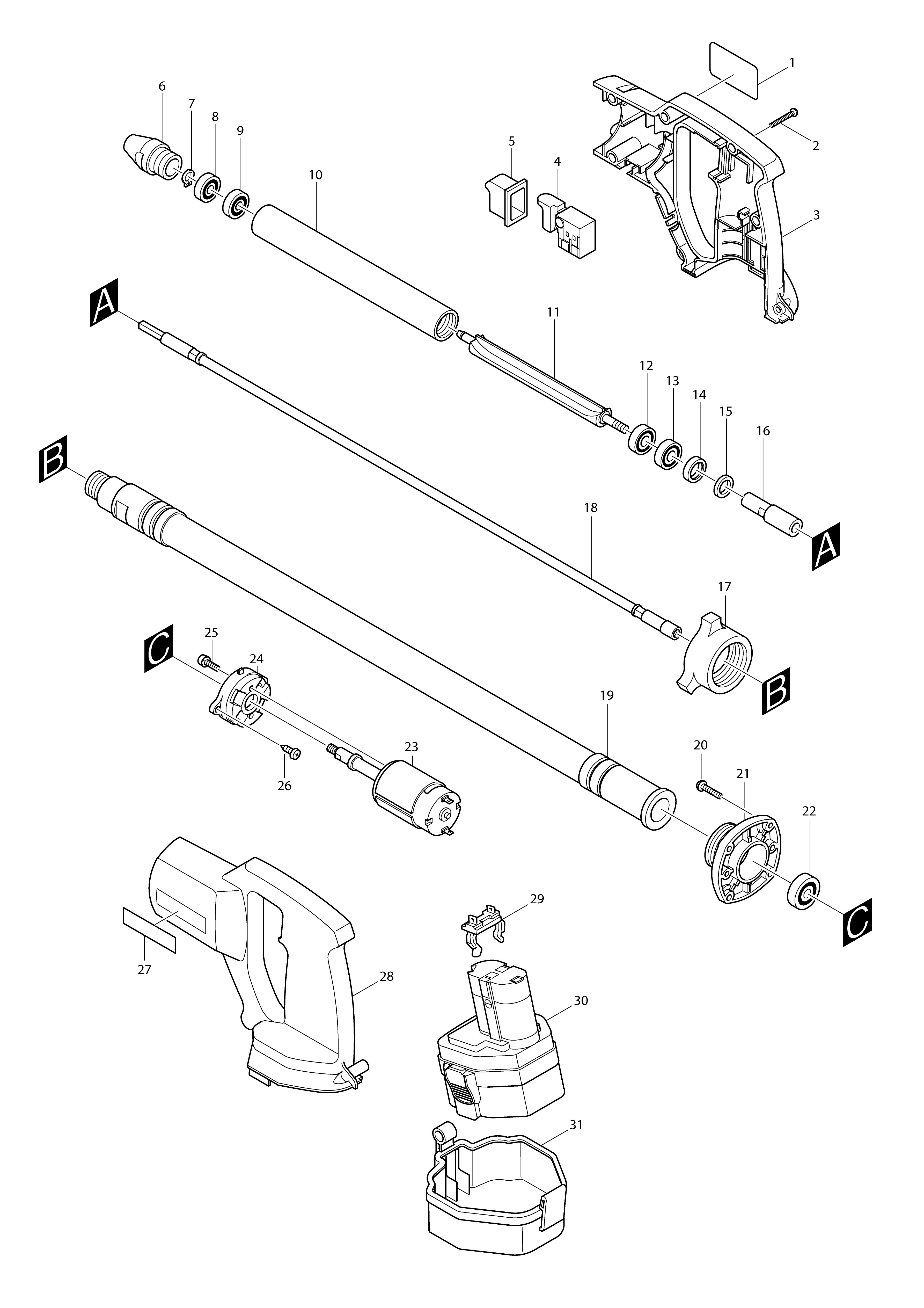 Vue éclatée Makita VR250D#01