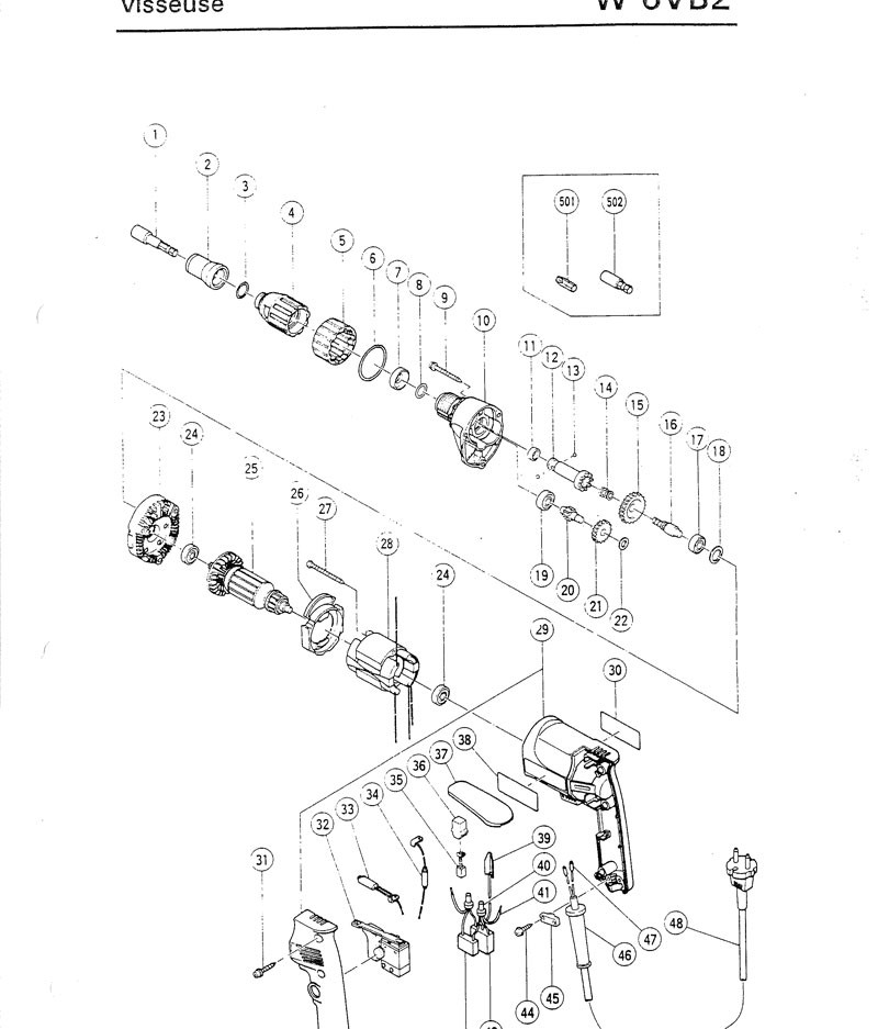 PIECES DETACHEES VISSEUSES HITACHI W6VB2