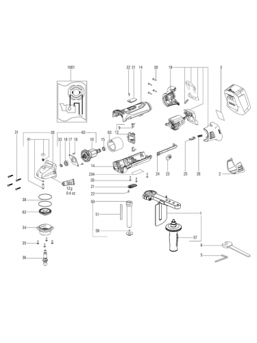 Vue éclatée METABO 00154000#01