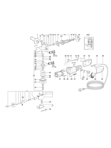 Vue éclatée METABO 02134000#01