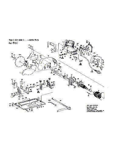 Vue éclatée Bosch GKS75S 0601652048#01
