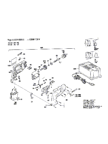 Vue éclatée Bosch GBM7,2V 0601920248#01
