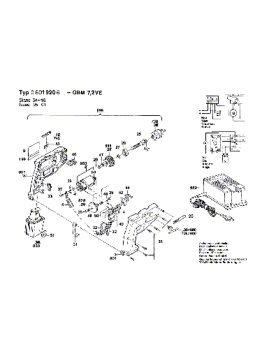 Vue éclatée Bosch GBM7,2VE 0601920648#01
