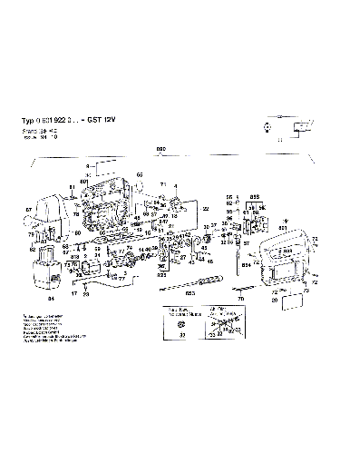 Vue éclatée Bosch GST12V 0601922048#01