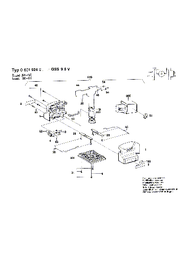 Vue éclatée Bosch GSS9,6V 0601924048#01