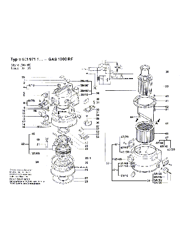 Vue éclatée Bosch GAS1000RF 0601971148#01
