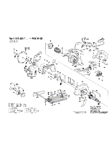 Vue éclatée Bosch PKS54CE 0603223703#01
