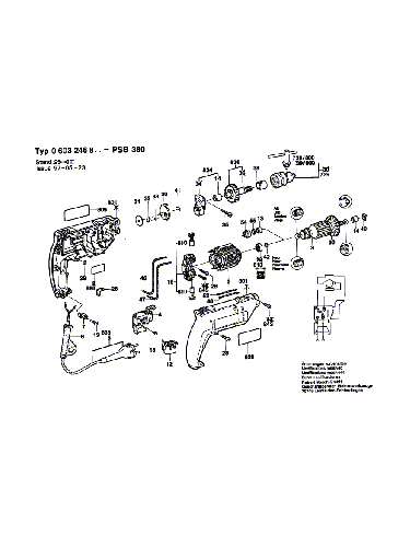 Vue éclatée Bosch PSB380 0603246803#01