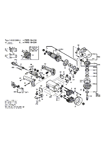 Vue éclatée Bosch PWS18-230 0603249003#01