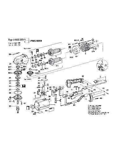 Vue éclatée Bosch PWS6000 0603253003#01
