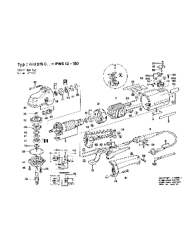Vue éclatée Bosch PWS12-180 0603276003#01