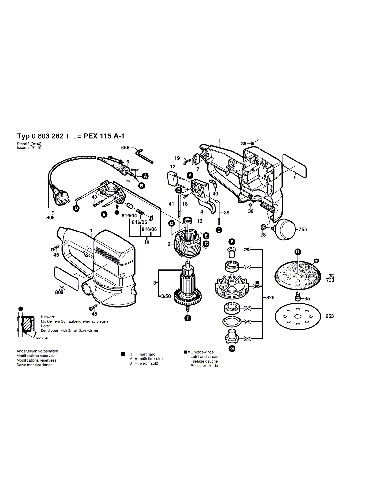 Vue éclatée Bosch PEX115A-1 0603282103#01