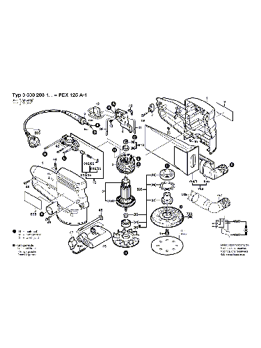 Vue éclatée Bosch PEX125A-1 0603283103#01