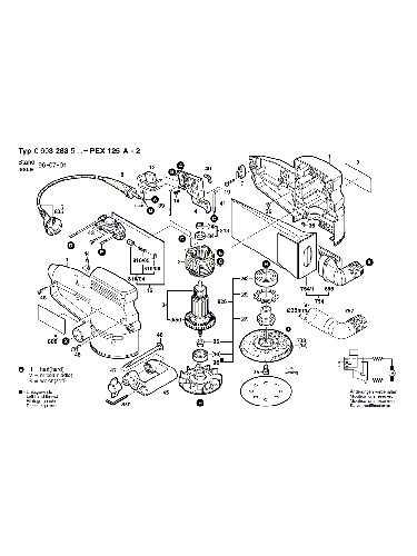Vue éclatée Bosch PEX125A-2 0603283503#01