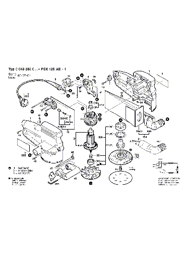 Vue éclatée Bosch PEX125AE-1 0603283603#01