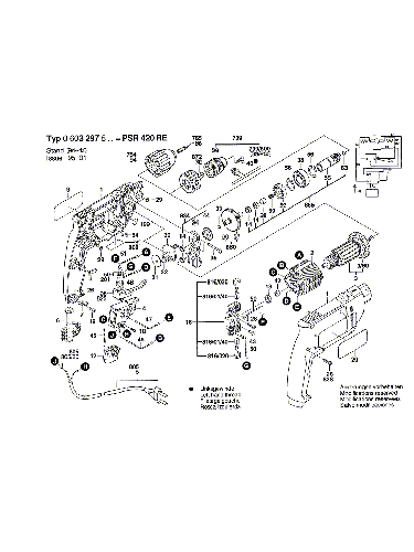 Vue éclatée Bosch PSR420RE 0603297503#01