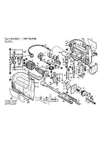 Vue éclatée Bosch PST700PAE 0603303603#01
