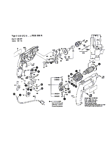Vue éclatée Bosch PSB500R 0603312803#01