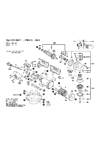 Vue éclatée Bosch PWS13-125C 0603324703#01