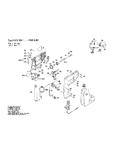 Vue éclatée Bosch PSR3,6V 0603924103#01