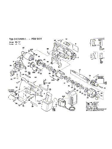Vue éclatée Bosch PSB9,6V 0603926003#01