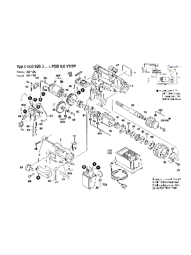 Vue éclatée Bosch PSB9,6VESP 0603926327#01