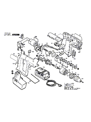 Vue éclatée Bosch PSR9,6VES-2 0603932803#01