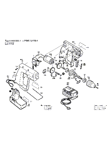 Vue éclatée Bosch PBM7,2VS-1 0603933203#01